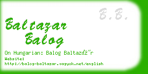 baltazar balog business card